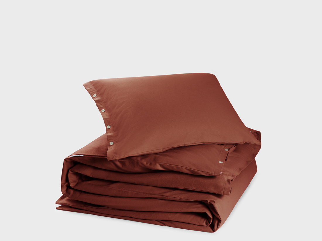 Parure de lit flanelle de coton velours rouge