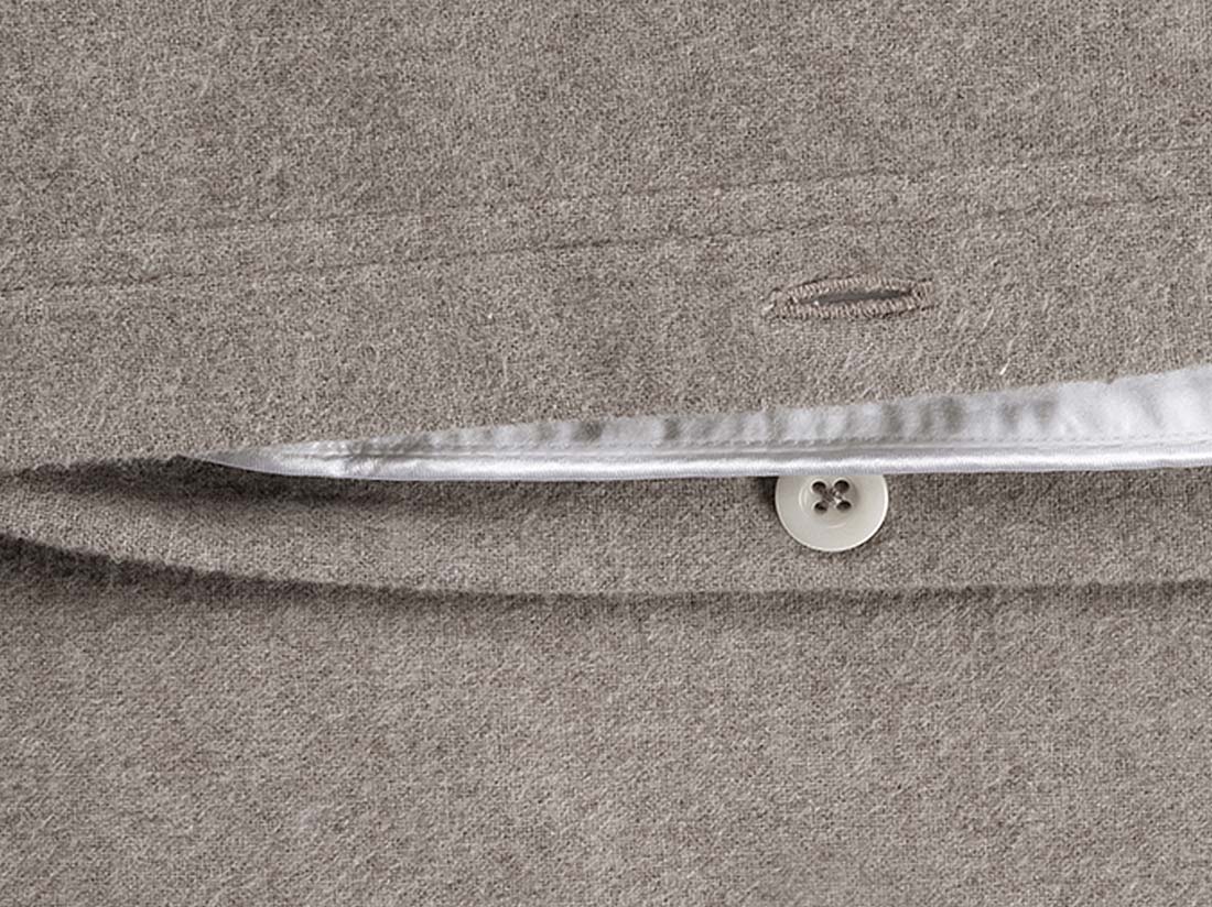 Parure de lit flanelle de coton marron pierre