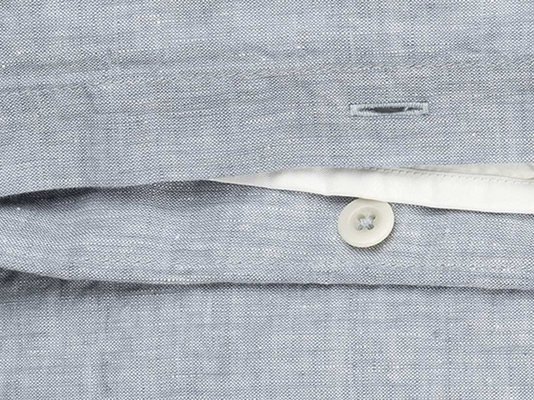 Housse de couette lin lavé bleu chambray