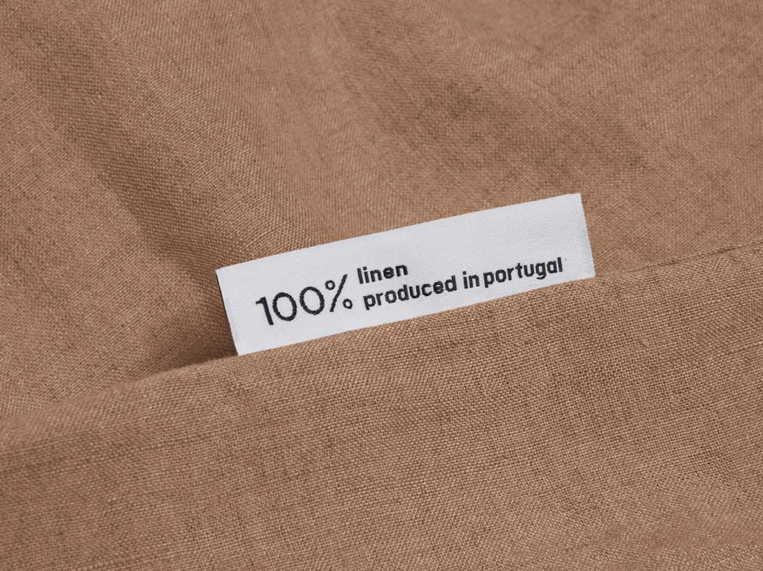 Parure de lit lin lavé noisette