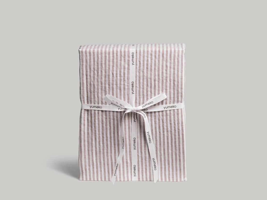 Leinen-Bettwäsche Rose Stripe
