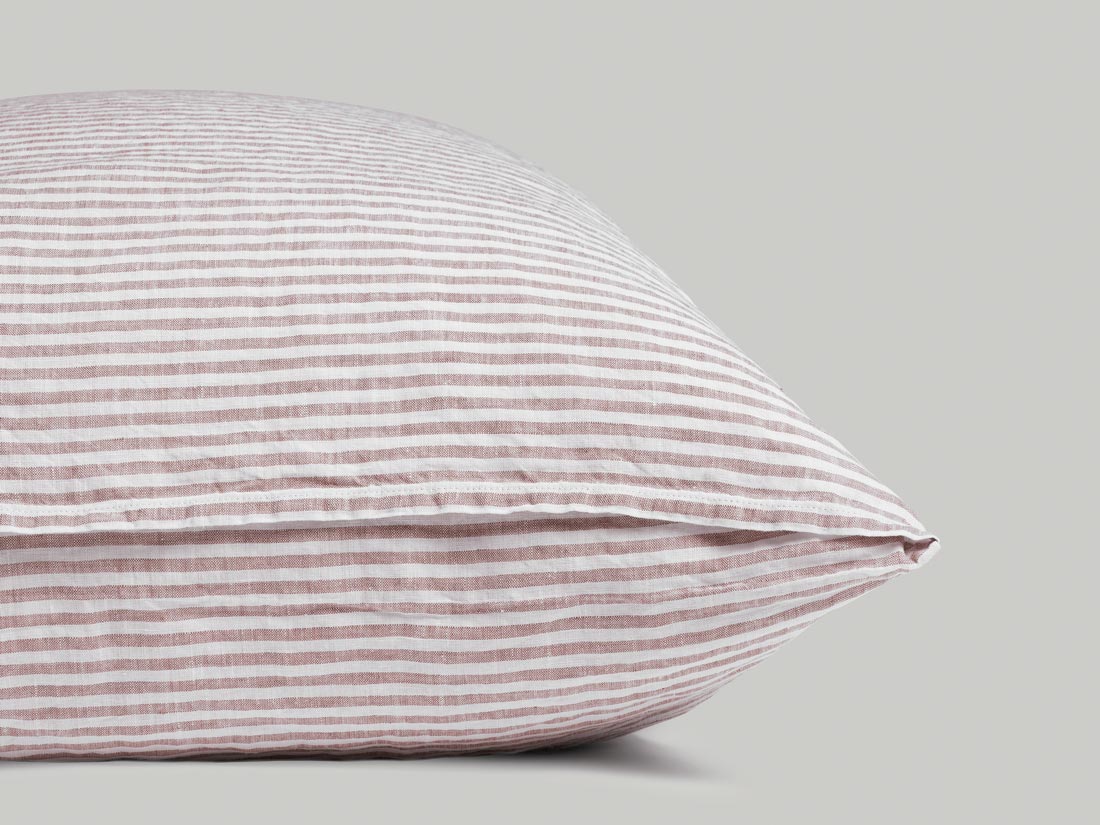 Leinen-Bettwäsche Rose Stripe