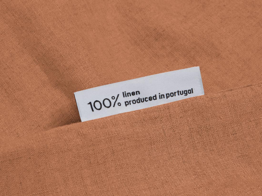 Dekbedovertrek gewassen linnen terracotta
