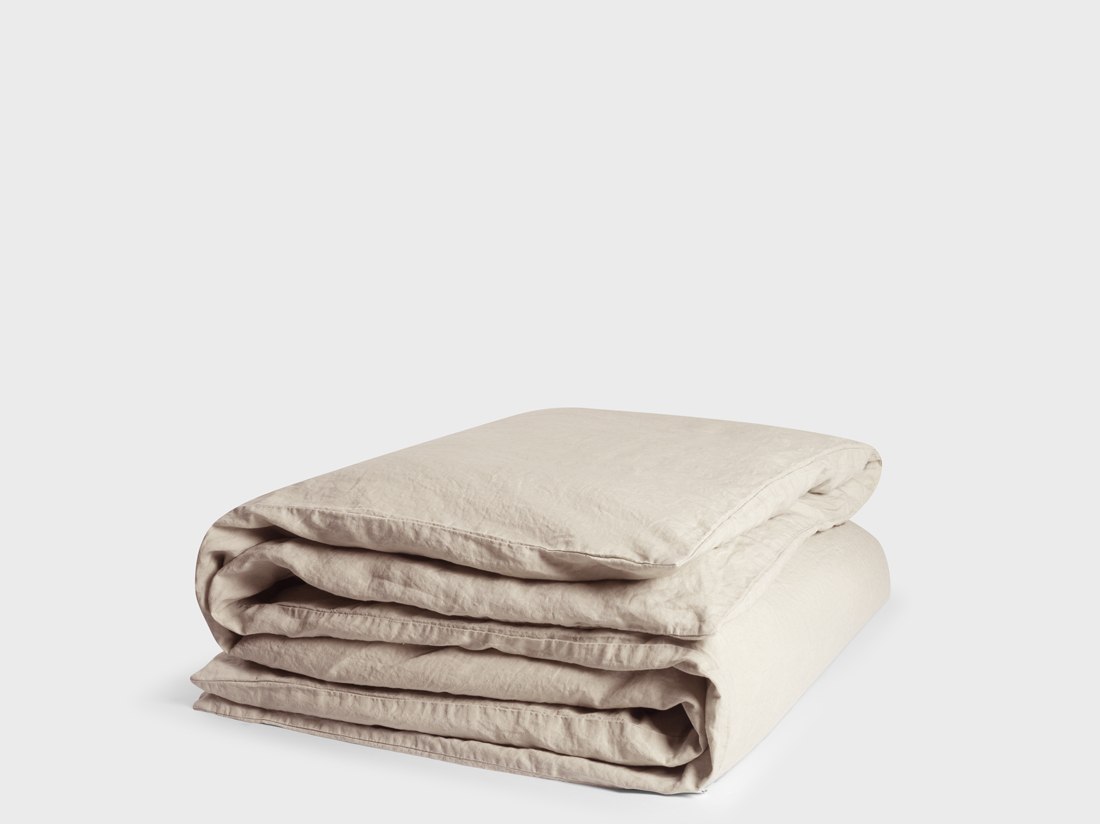 Housse de couette lin lavé naturel