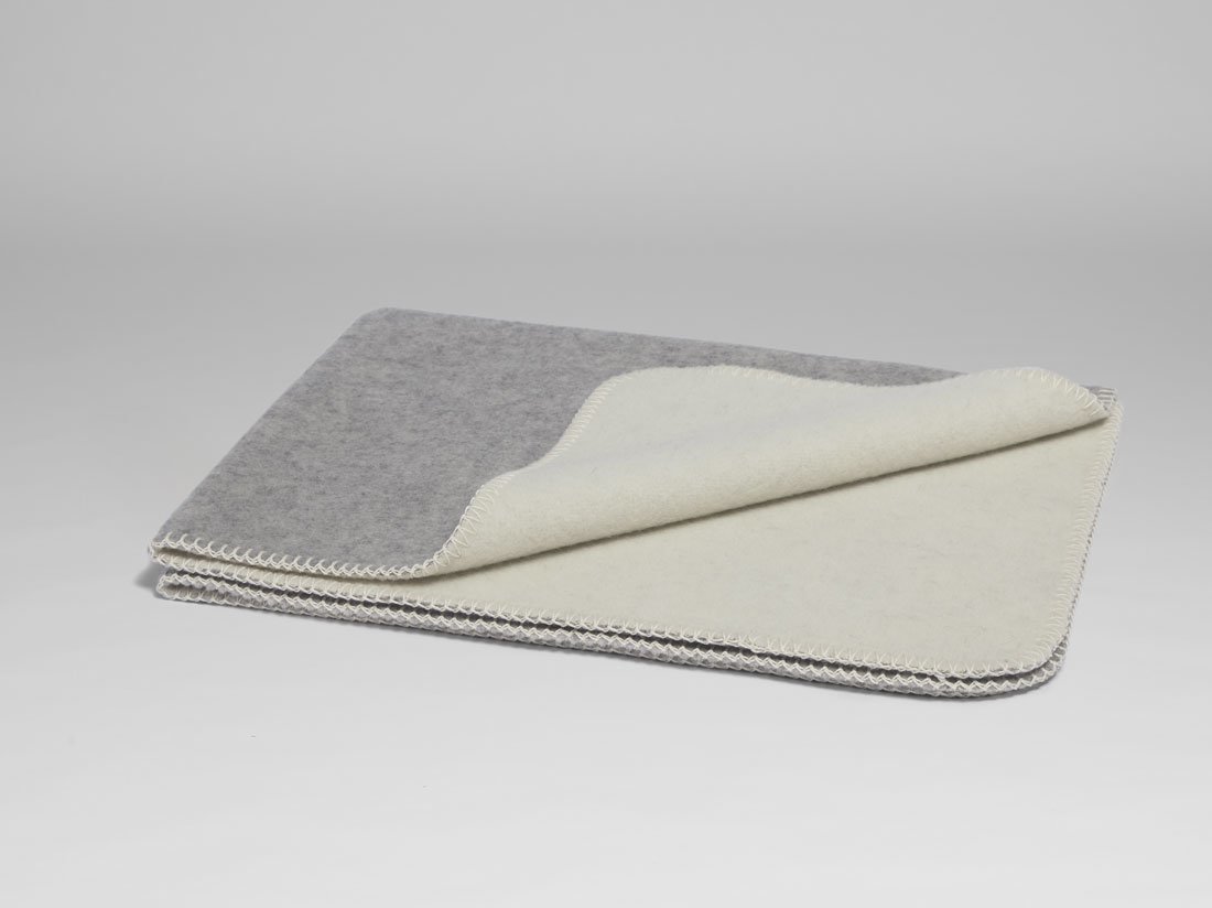 Filt i merinoull grey melange 150x220