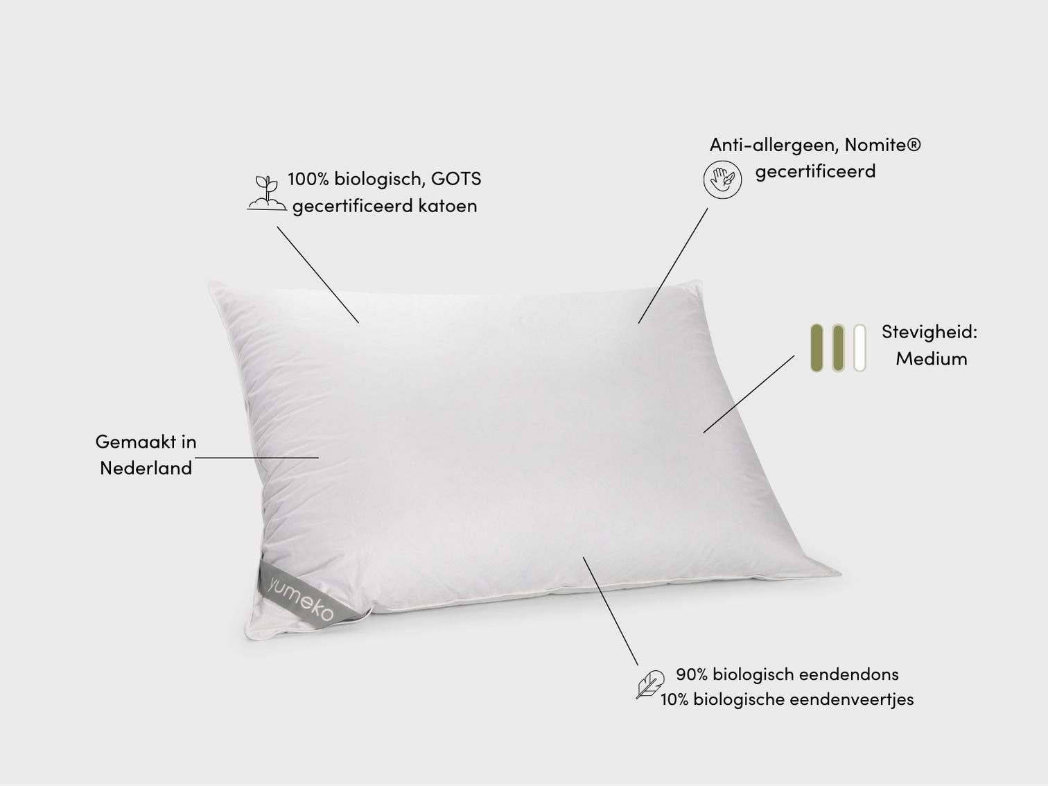 Kussen ganzendons 70x90 medium