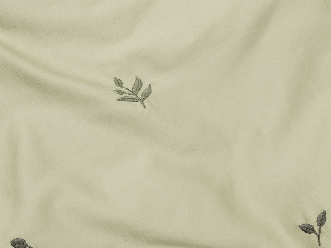 Kinderbettwäsche Baumwollsatin Light Olive Botanical