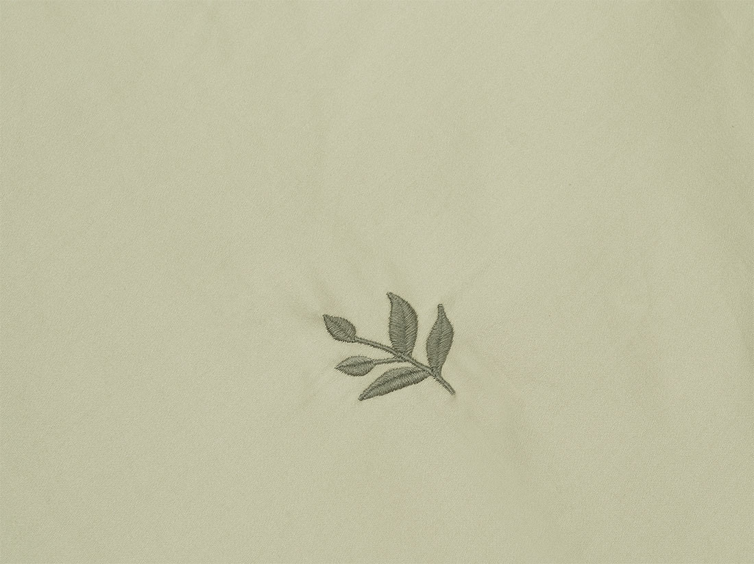 Pudebetræk bomuldssatin light olive botanical