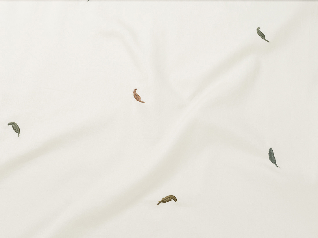 Taie d'oreiller satin de coton plume multicolore