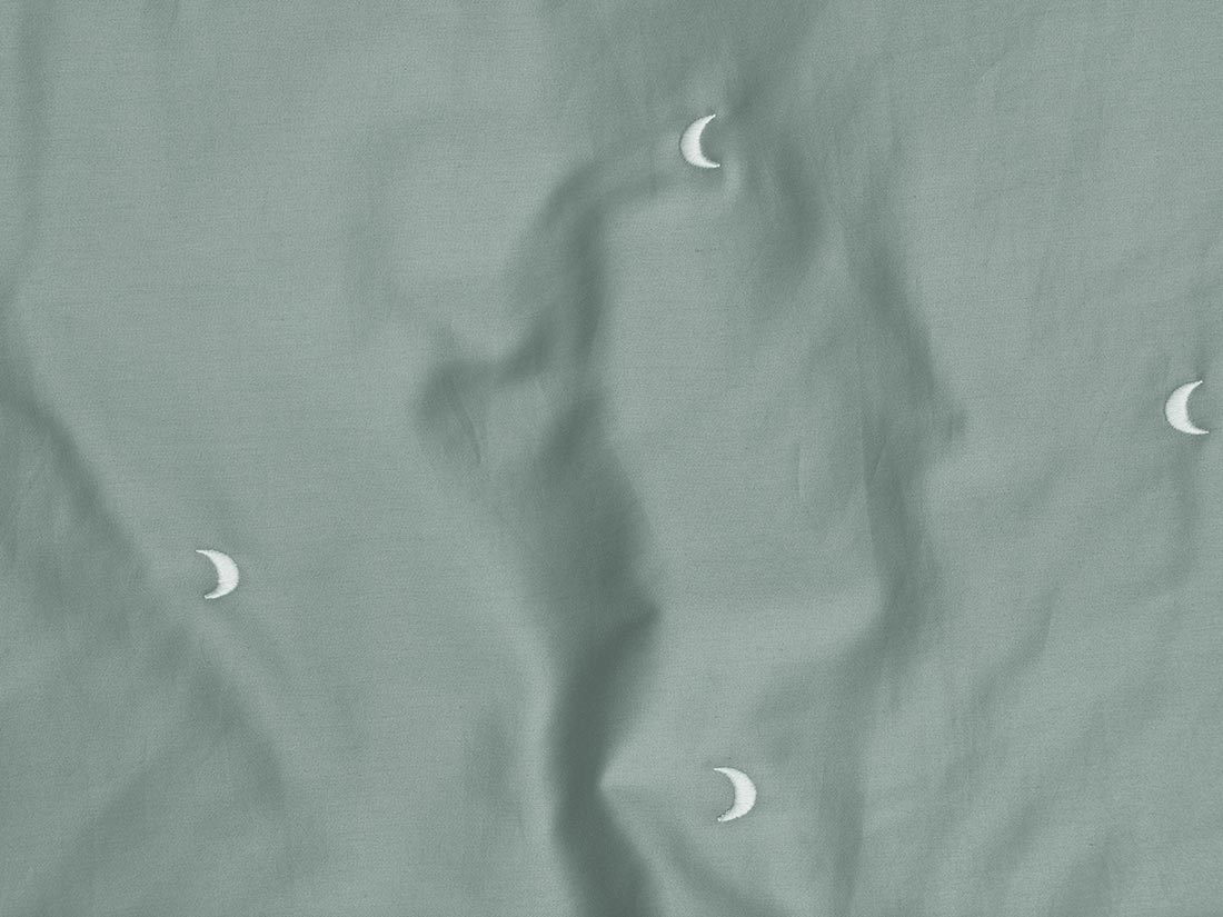 Kinderdekbedovertrek katoen satijn sea green moon