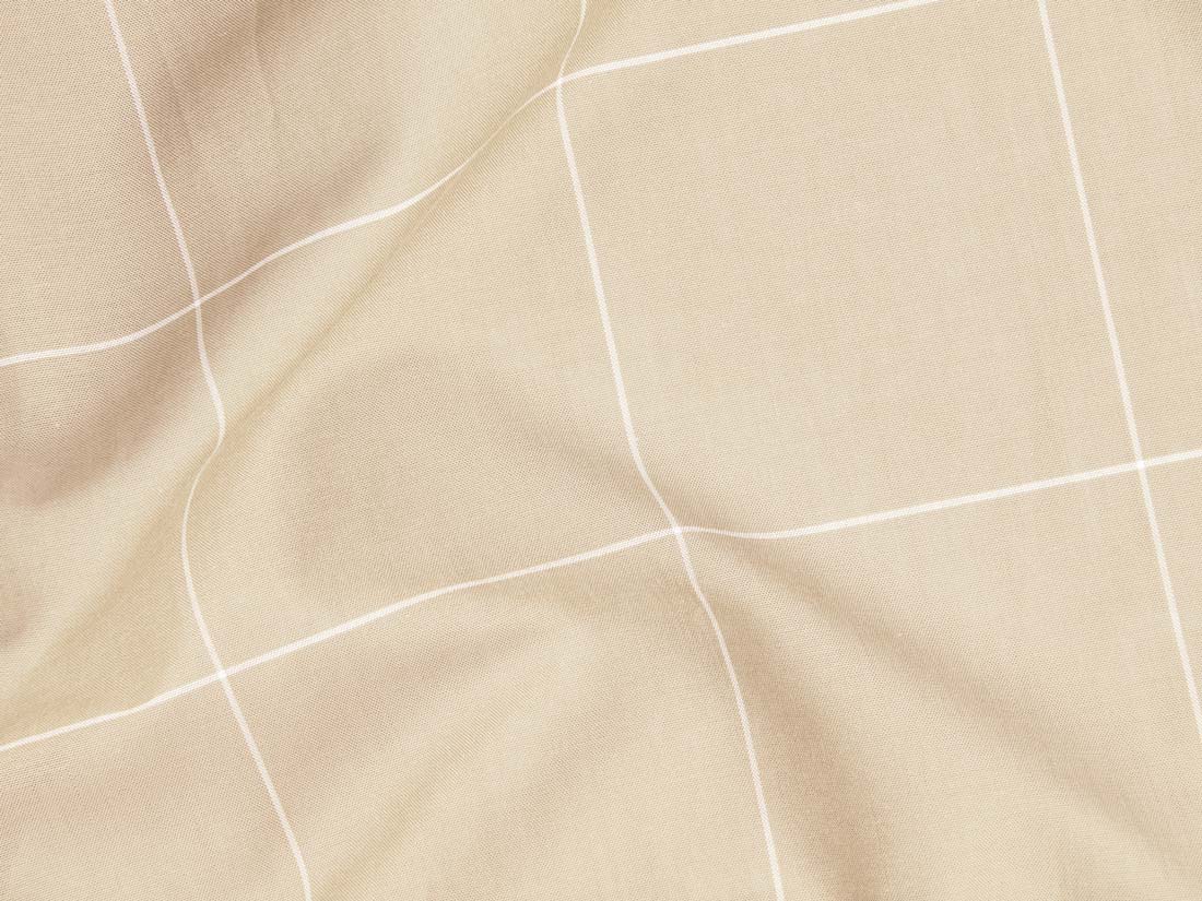 Dekbedovertrek katoen TENCEL™ double face latte check/chambray