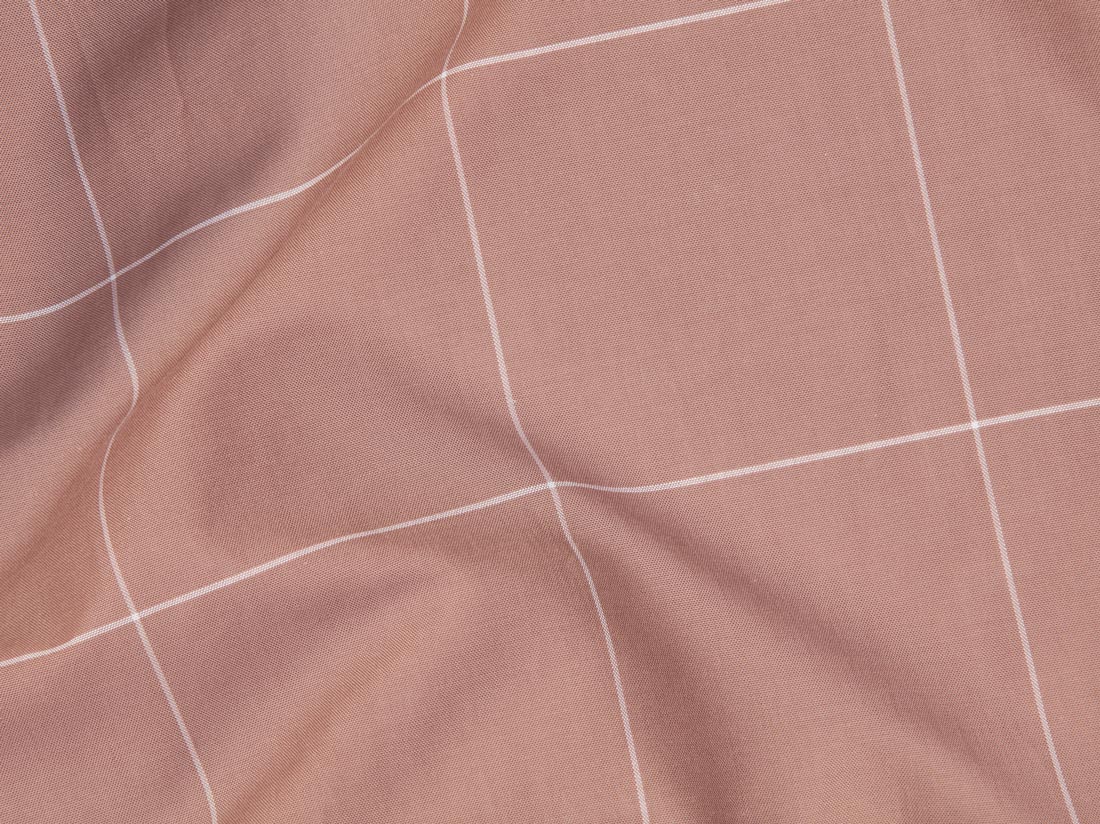 Drap-housse coton TENCEL™ rose à carreaux