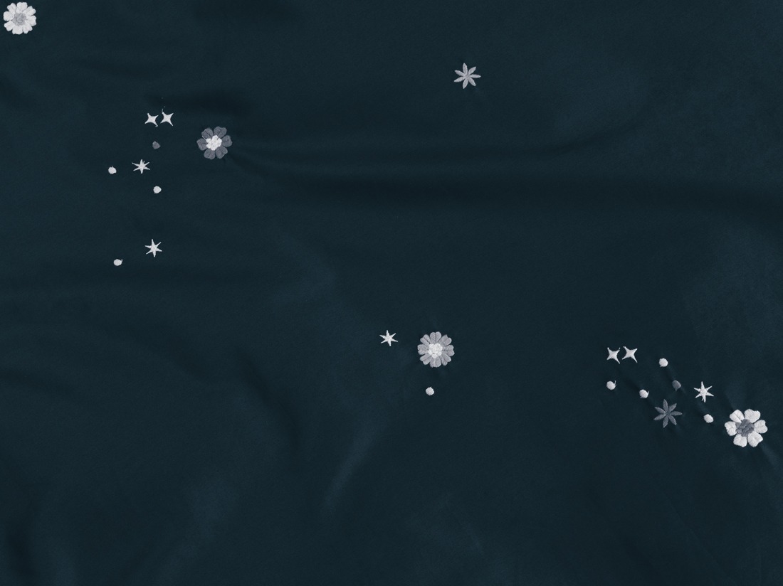 Dekbedovertrek katoen satijn blueberry starry flow