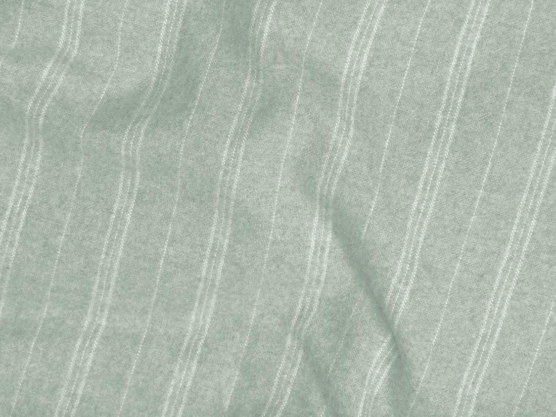 Kussensloop flanel green/white stripe