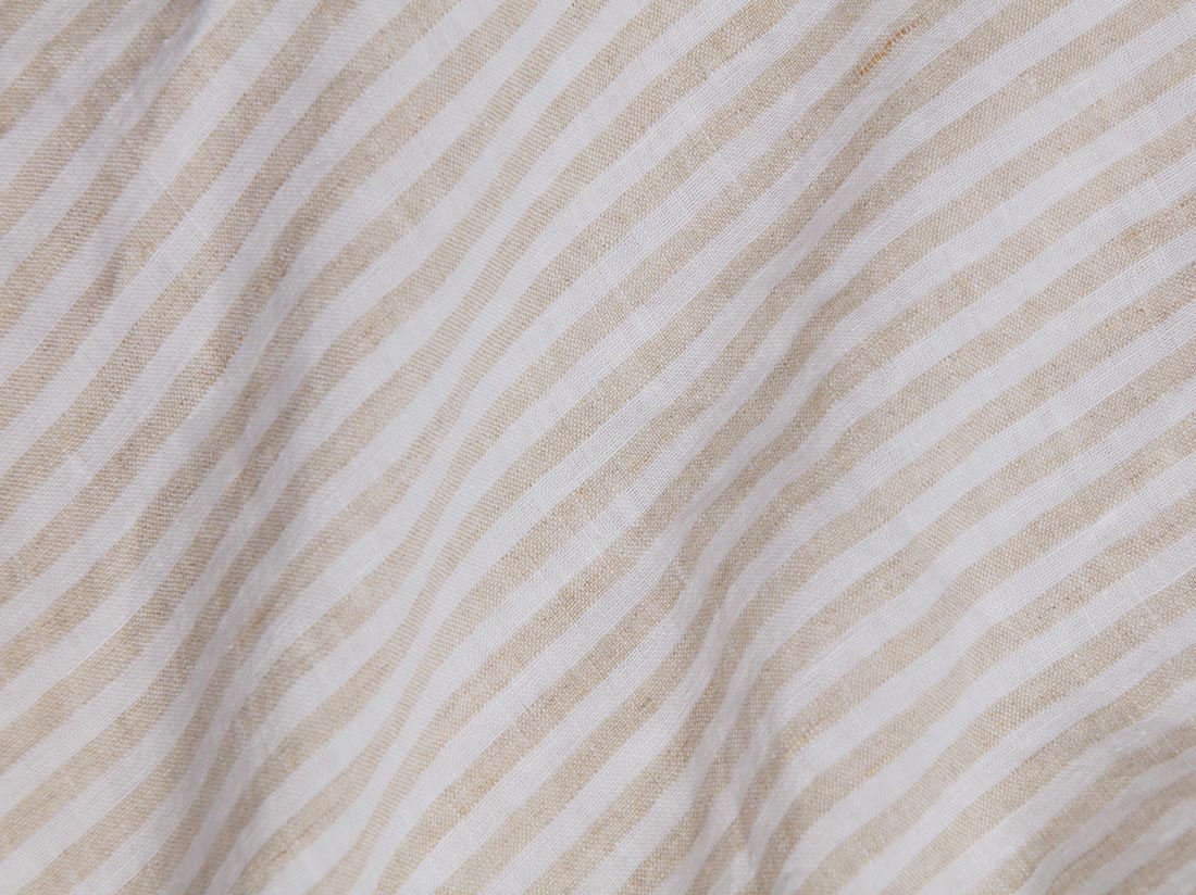 Taie d'oreiller lin lavé natural stripe