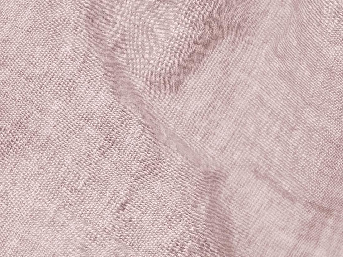 Taie d'oreiller lin lavé rose chambray