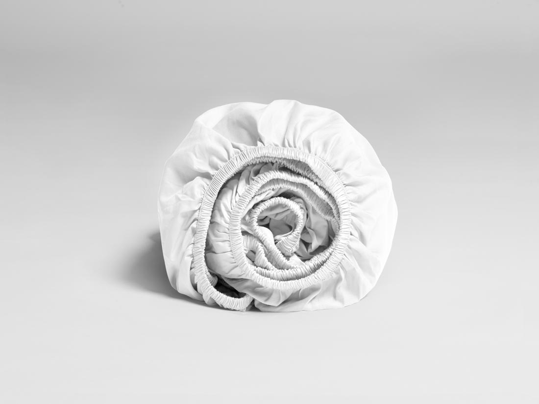 Drap-housse enfant satin de coton blanc pur