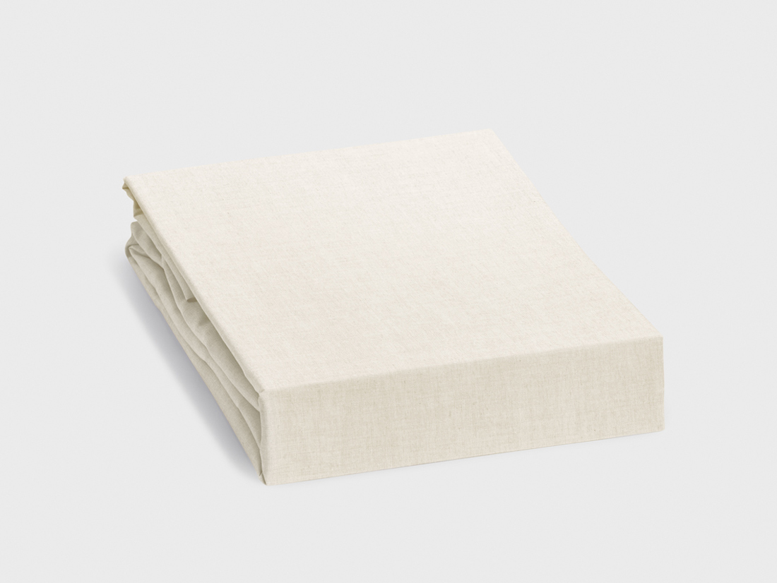Drap-housse coton TENCEL™ latte chambray