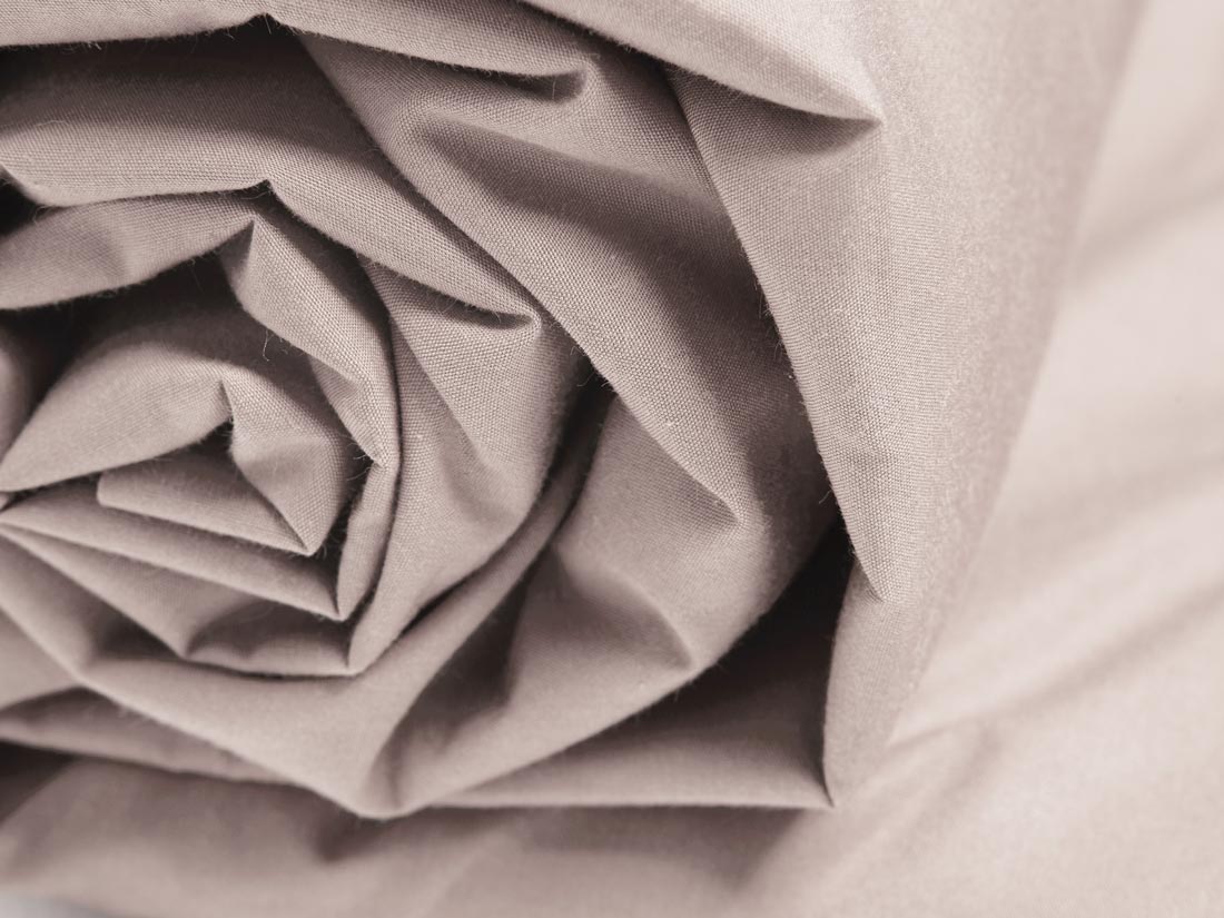 Faconlagen percale pale rose