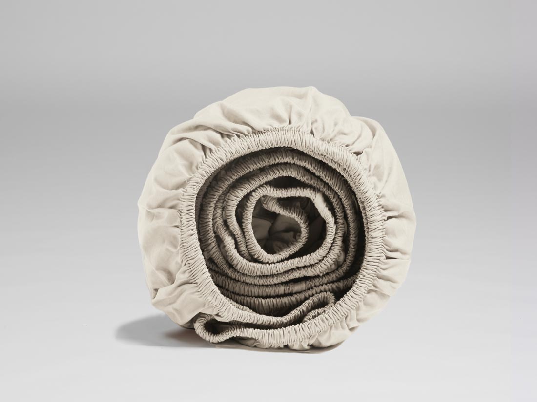 Hoeslaken extra hoog percal katoen white sand