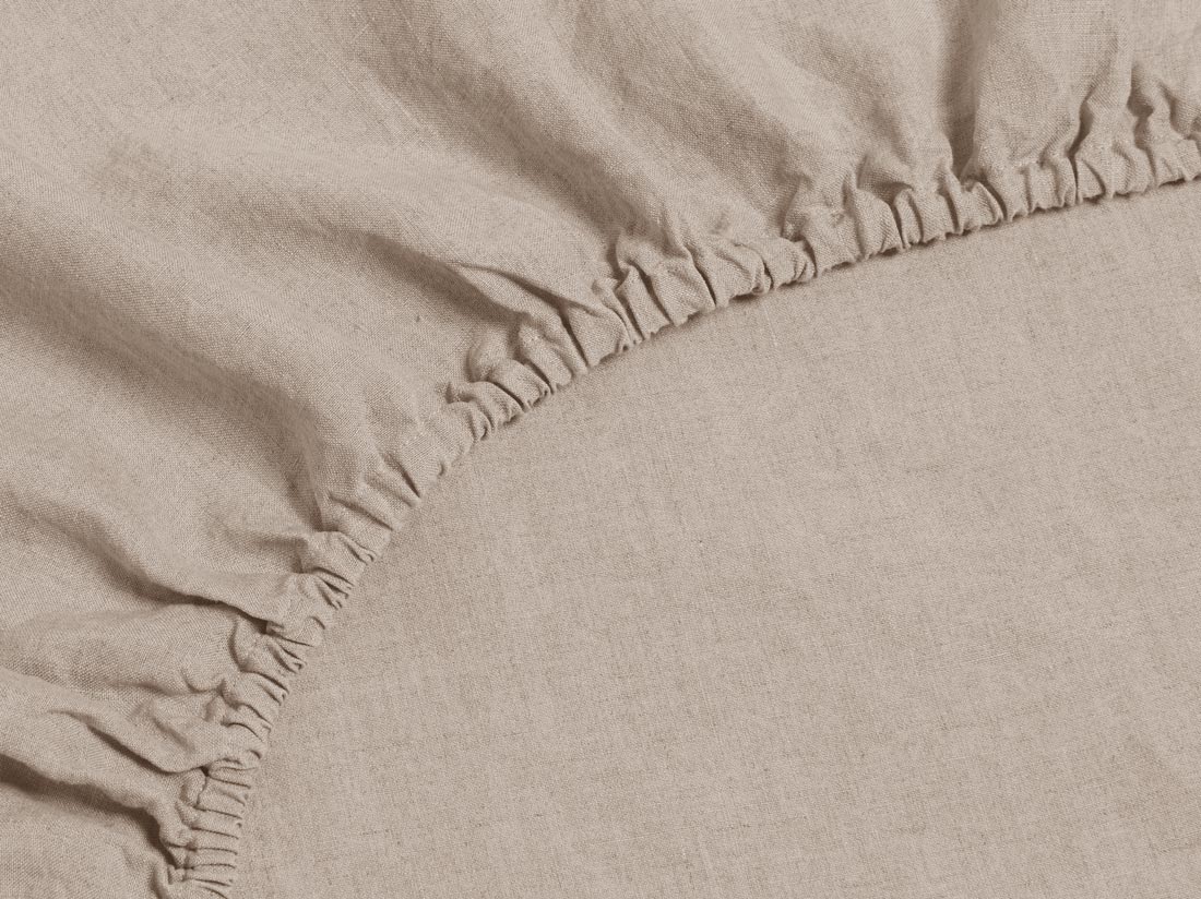 Hoeslaken gewassen linnen dusty rose