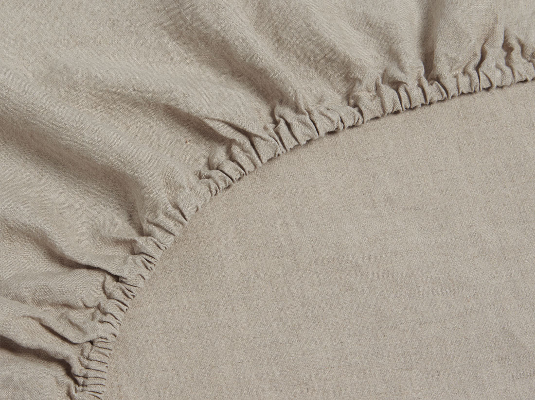 Kinderspannleintücher Gewaschenes Leinen Natural