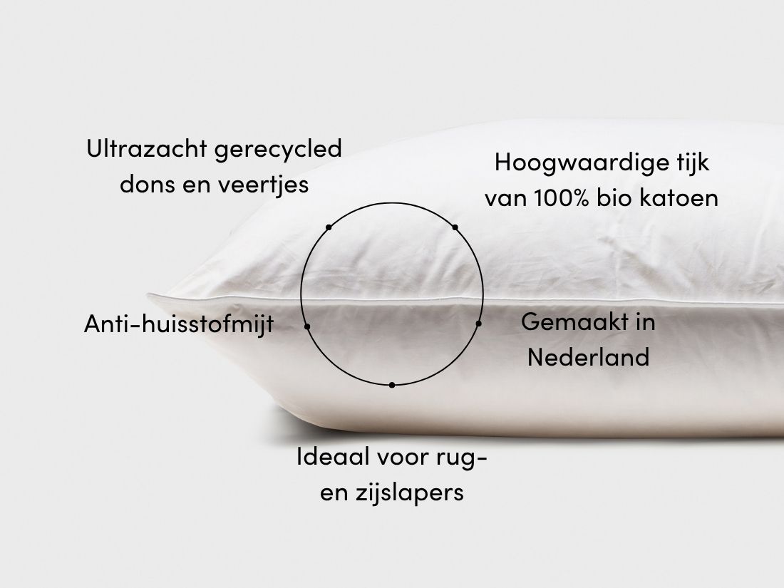 Kussen gerecycled dons 60x70 stevig