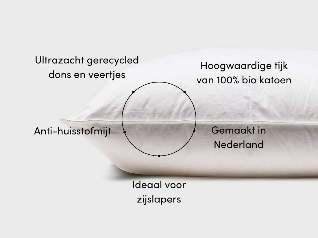 Kussen gerecycled dons 60x70 zacht