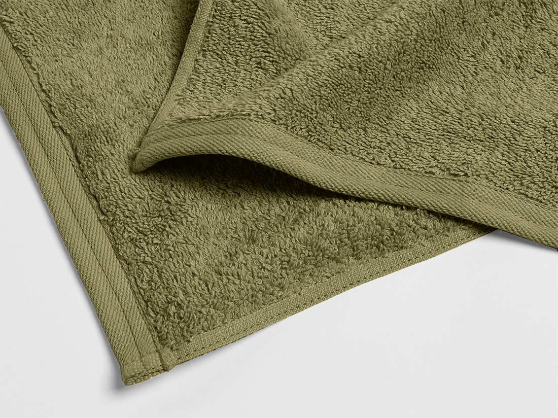 Gæstehåndklæder terry olive green 30x50 - 4 stk.