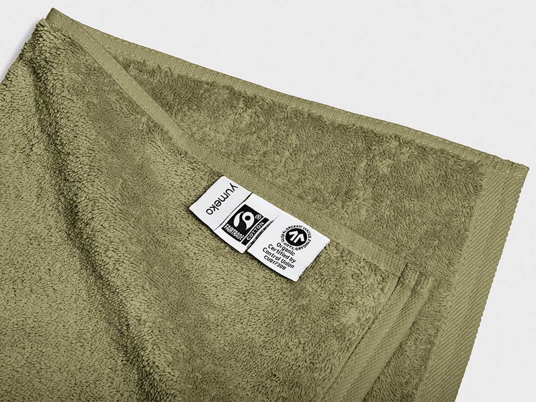 Gæstehåndklæder terry olive green 30x50 - 4 stk.