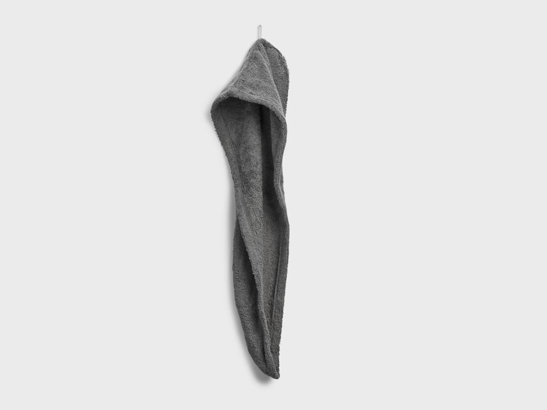 Haarhanddoek terry dark grey