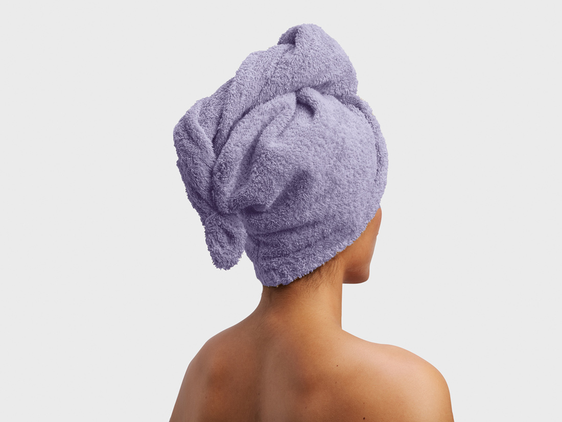 Håndklæde til håret terry lilac