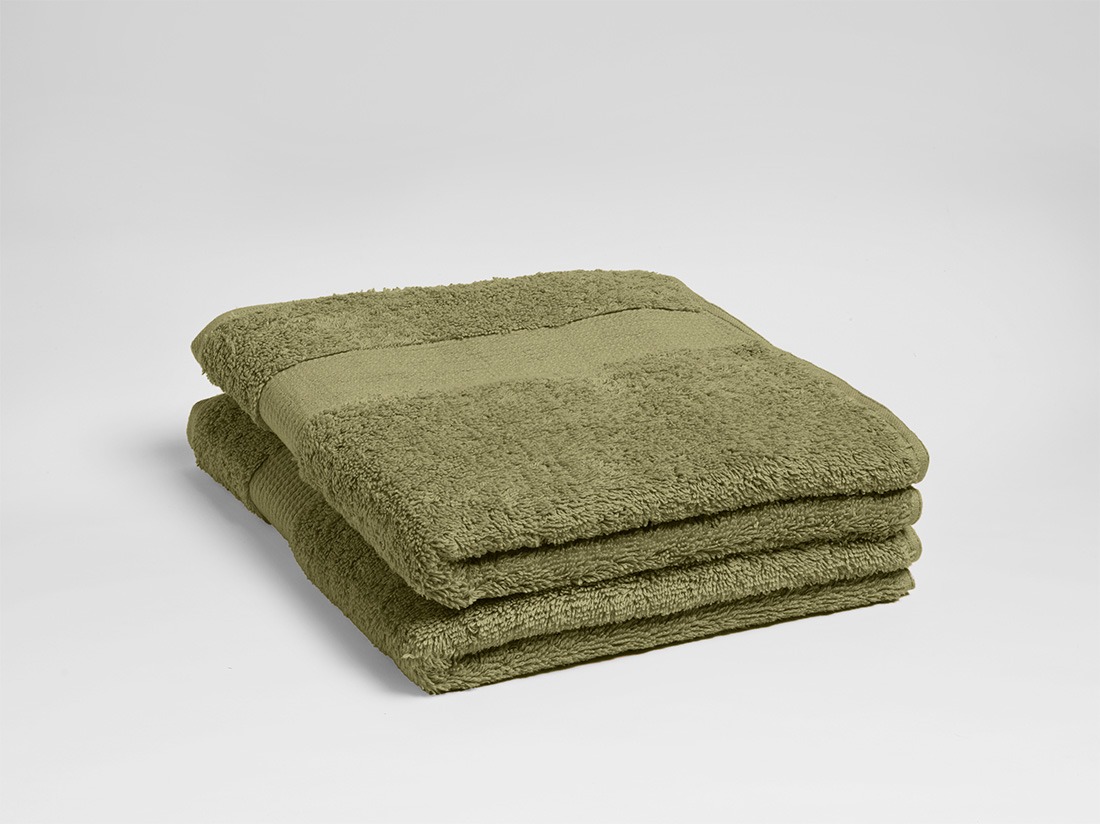 Håndklæder terry olive green 50x100