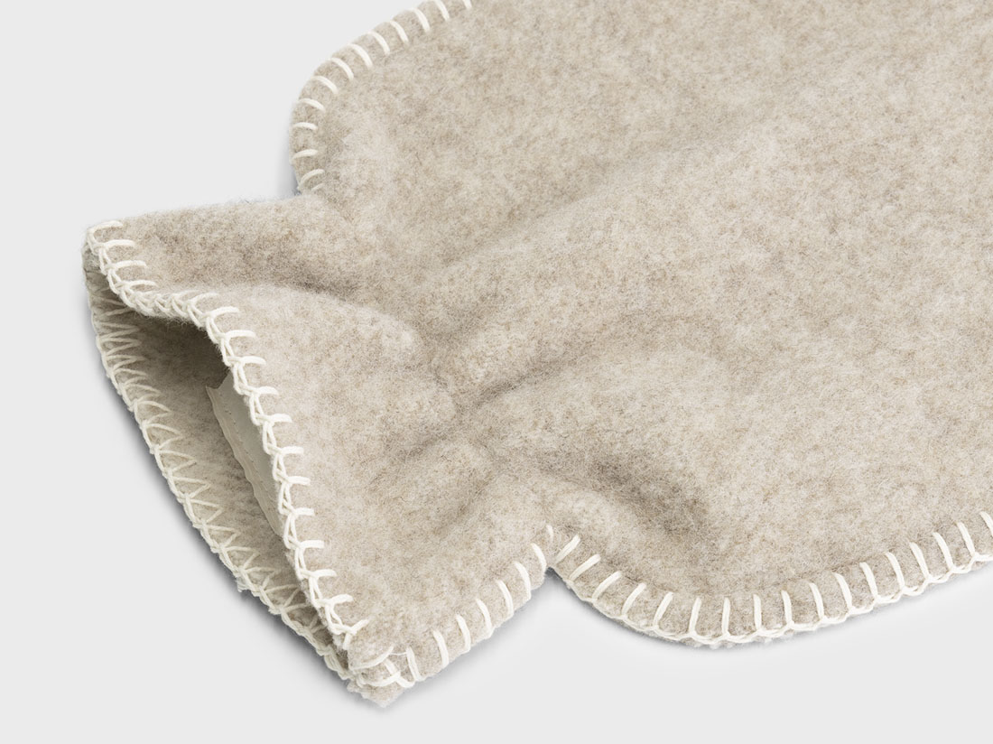 Påse för varmvattenflaska i merinoull camel melange 36x20