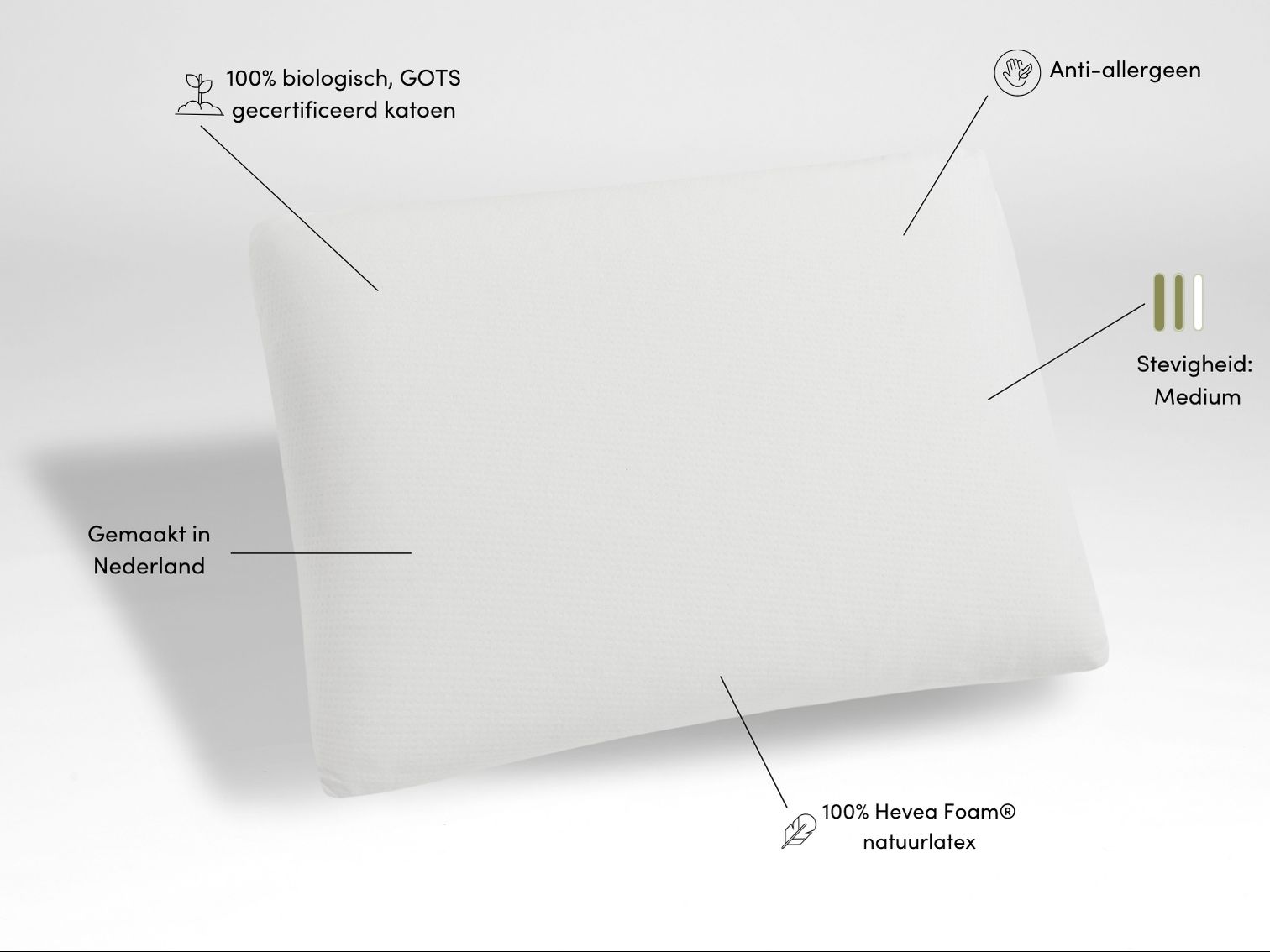 Kussen natuurlatex cloud 40x60x12 medium