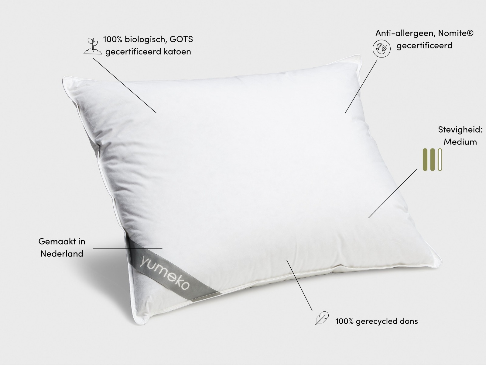 Kussen gerecycled dons 60x70 medium