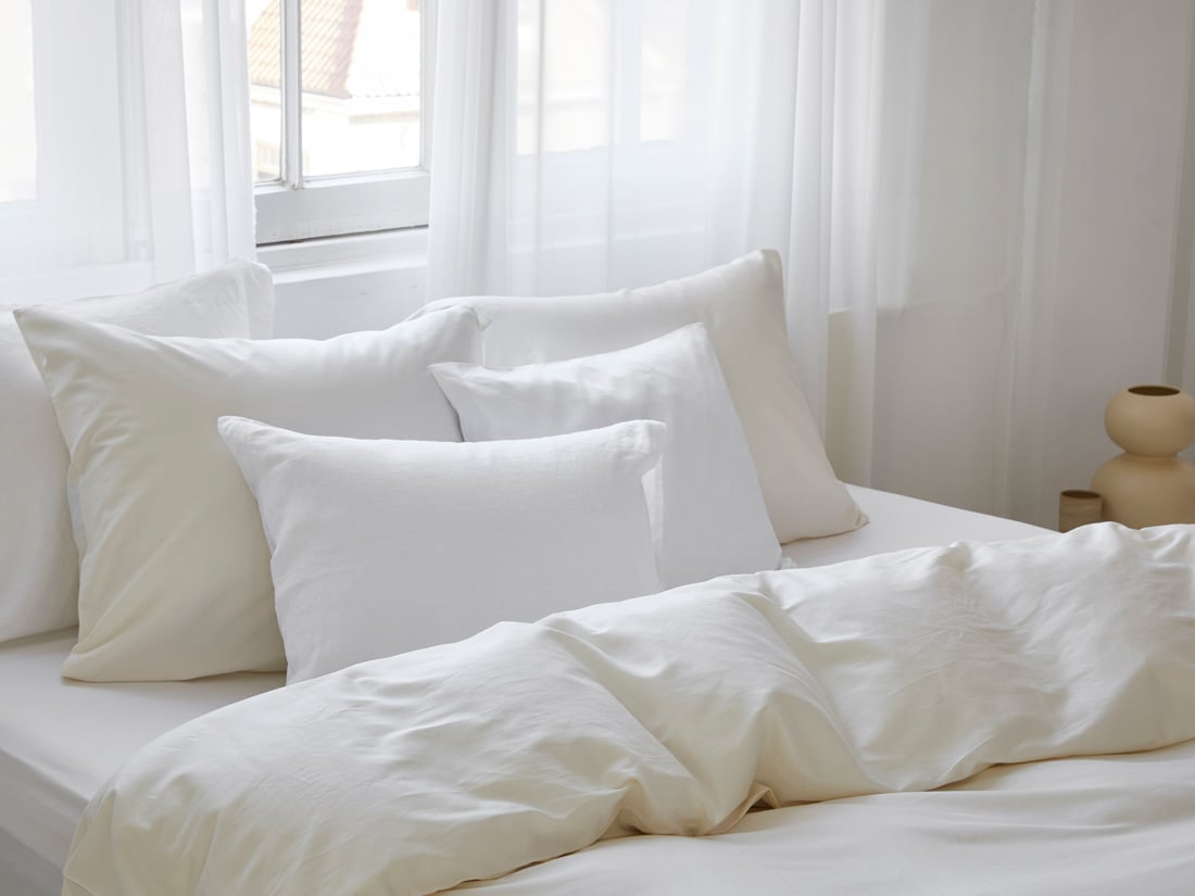 Parure de lit satin de coton naturel