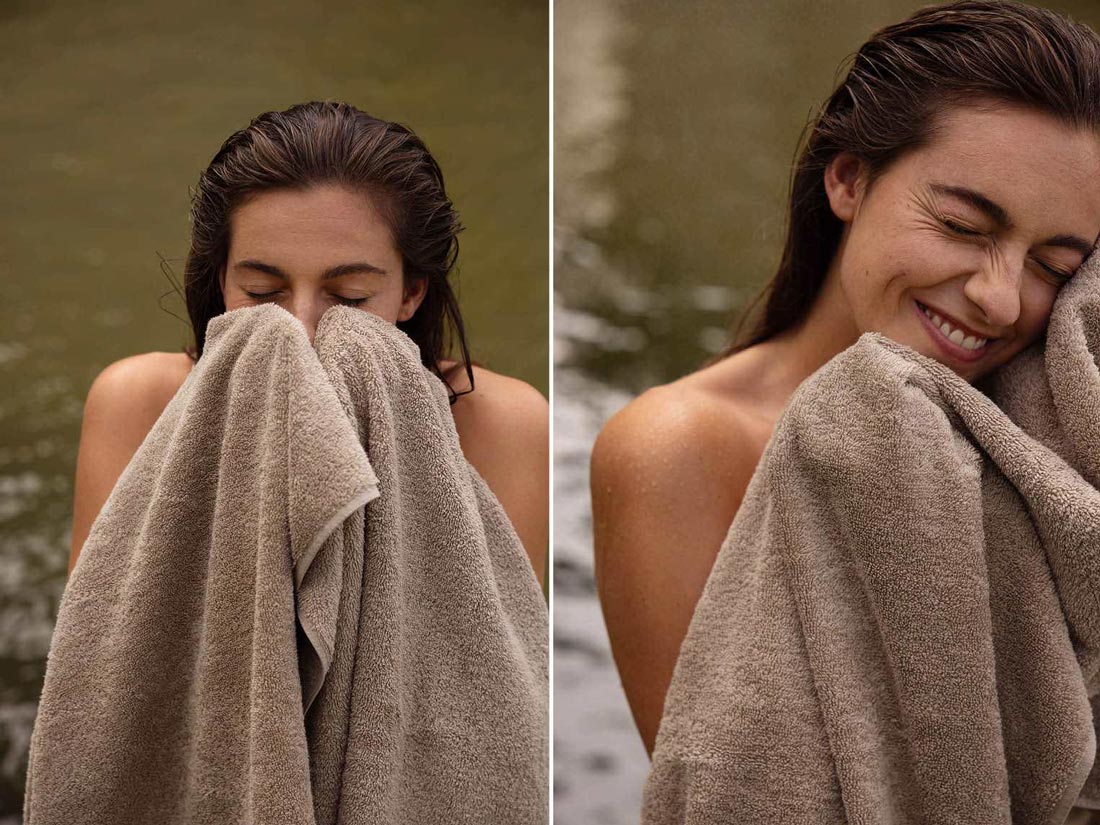 Badehåndklæder terry Warm Taupe 70x140 – 2 stk.