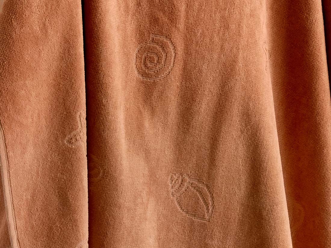 Strandbadlakan velour seashell terracotta 86x140