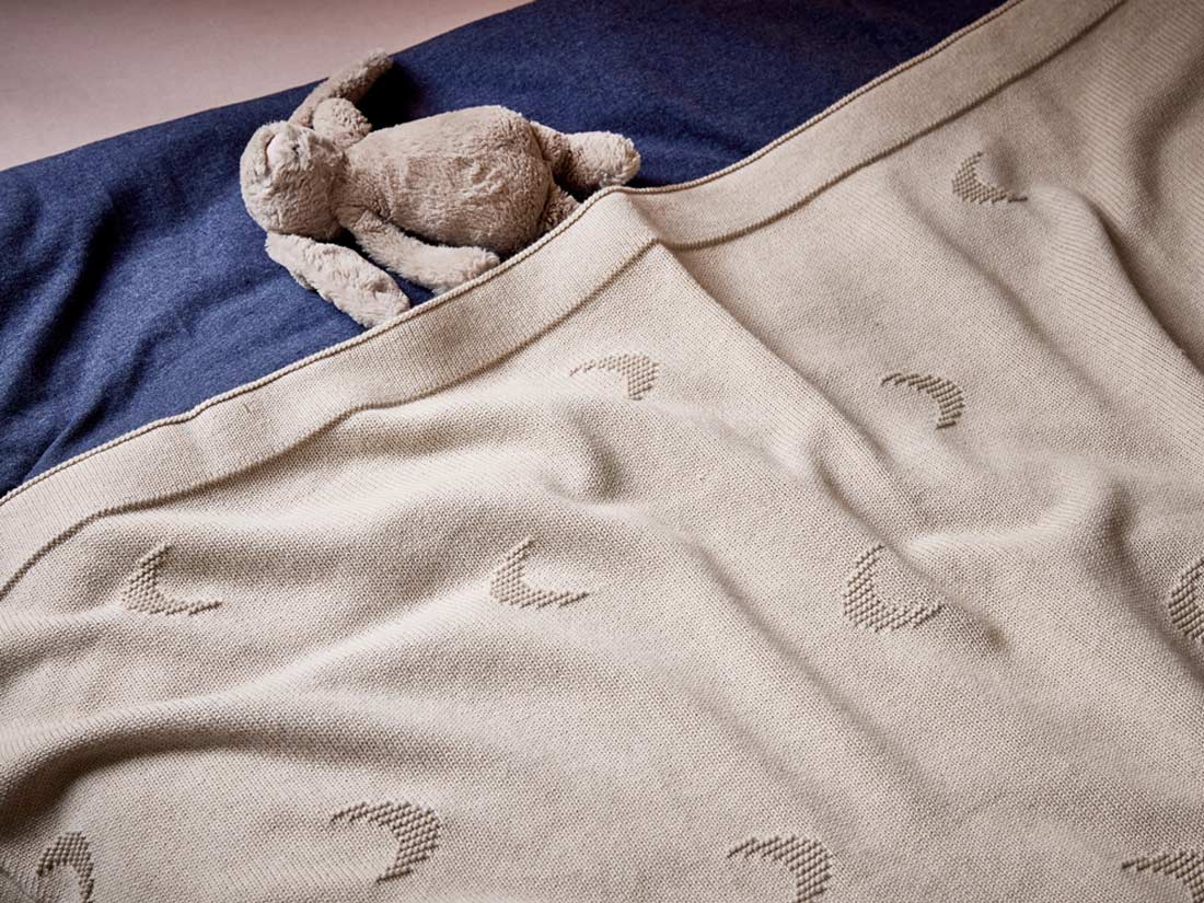 Kinderdecke Baumwolle Moon Oat Melange 100 x 150