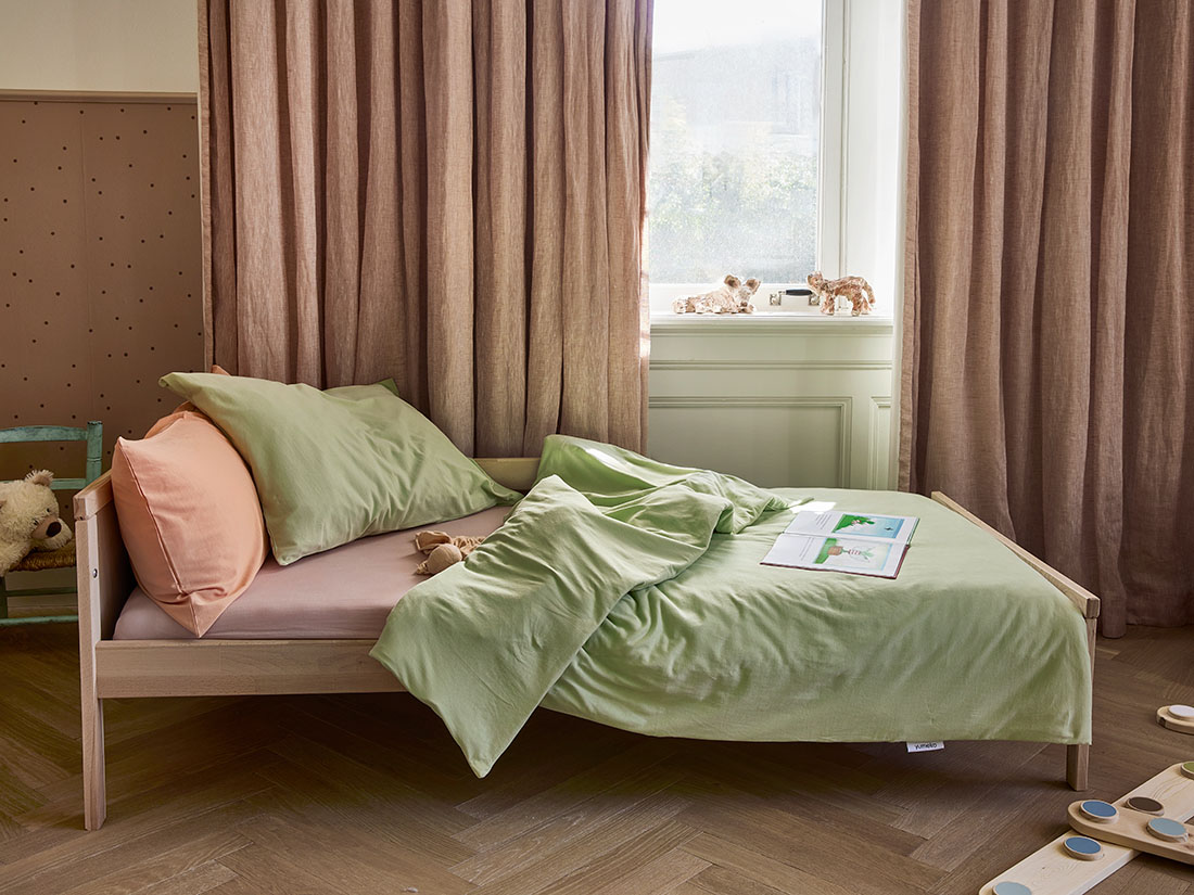 Juniordynebetræk jersey pistachio green