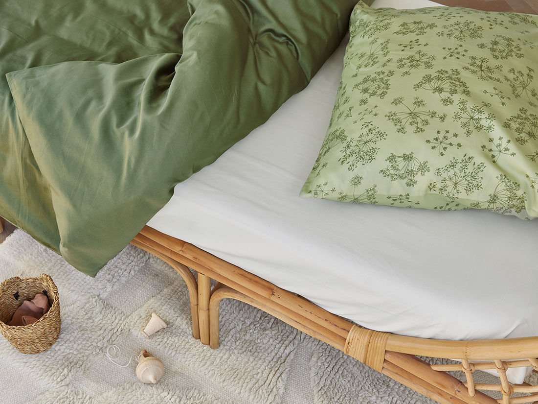 Kinderhoeslaken katoen satijn warm white