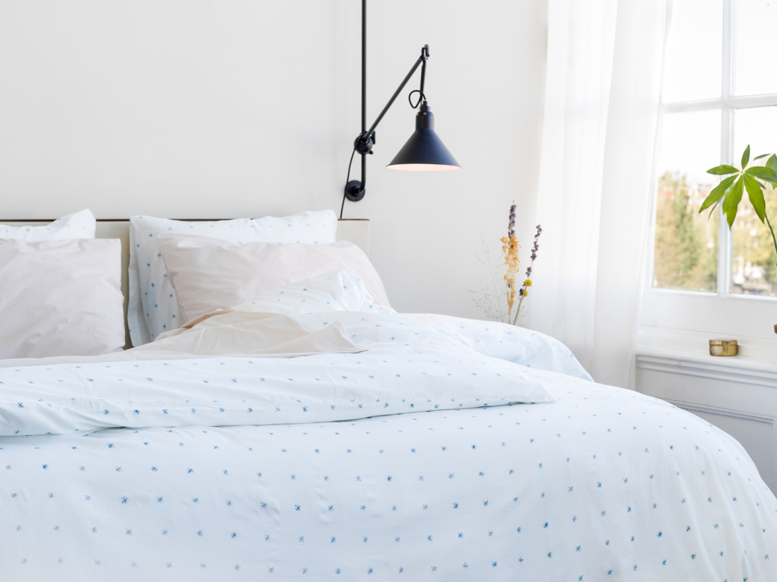 Satin-Bettwäsche Blue Starry Sky