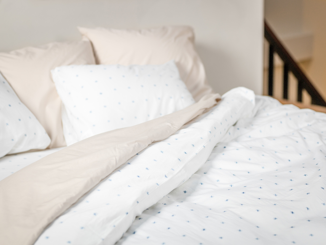 Satin-Bettwäsche Blue Starry Sky