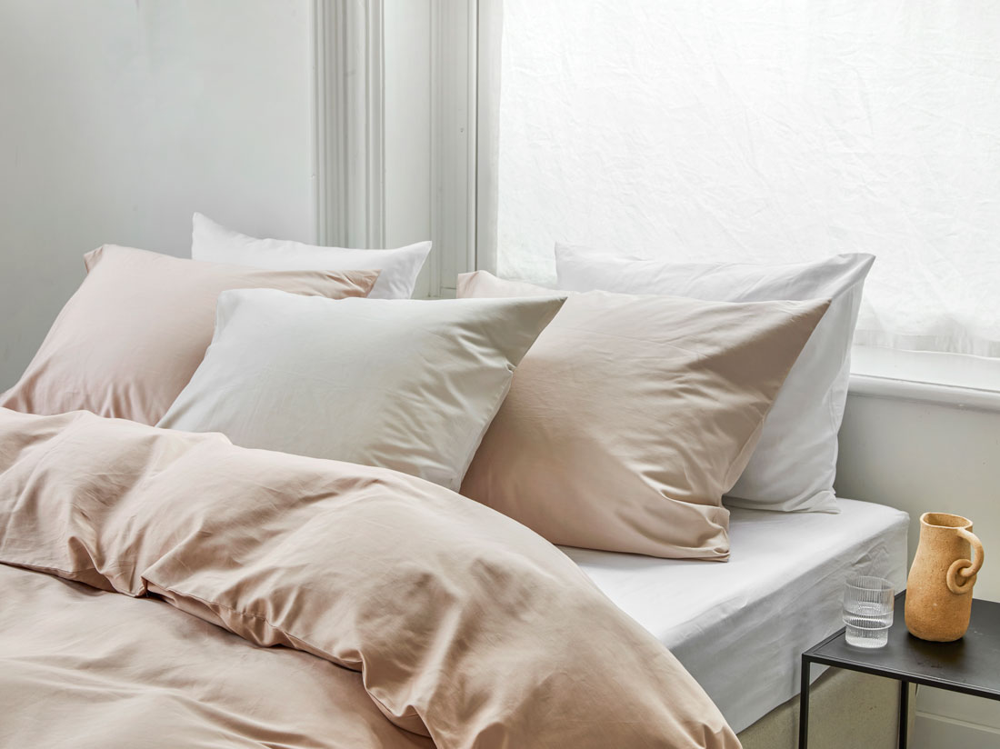 Dekbedovertrek katoen satijn dusty rose