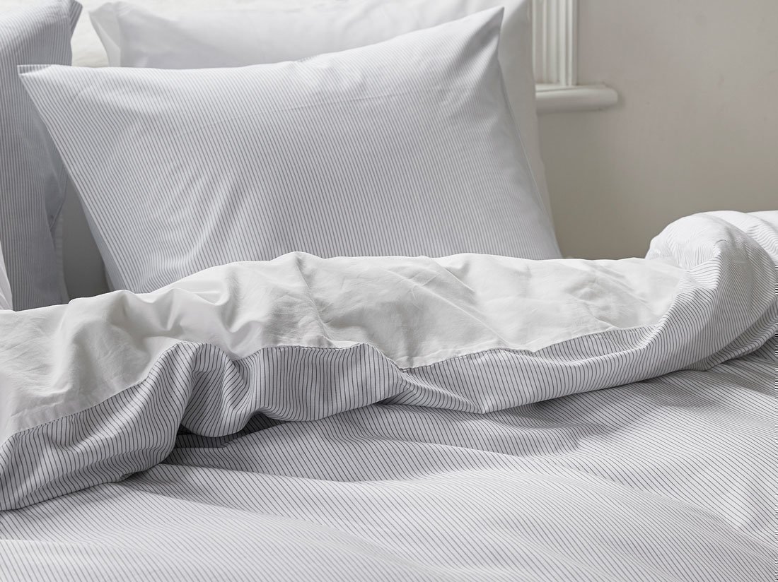 TENCEL™-Bettwäsche Doubleface White Stripe/Pure White