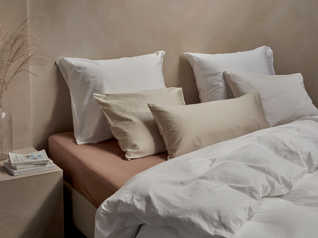 Housse de couette satin de coton blanc pur