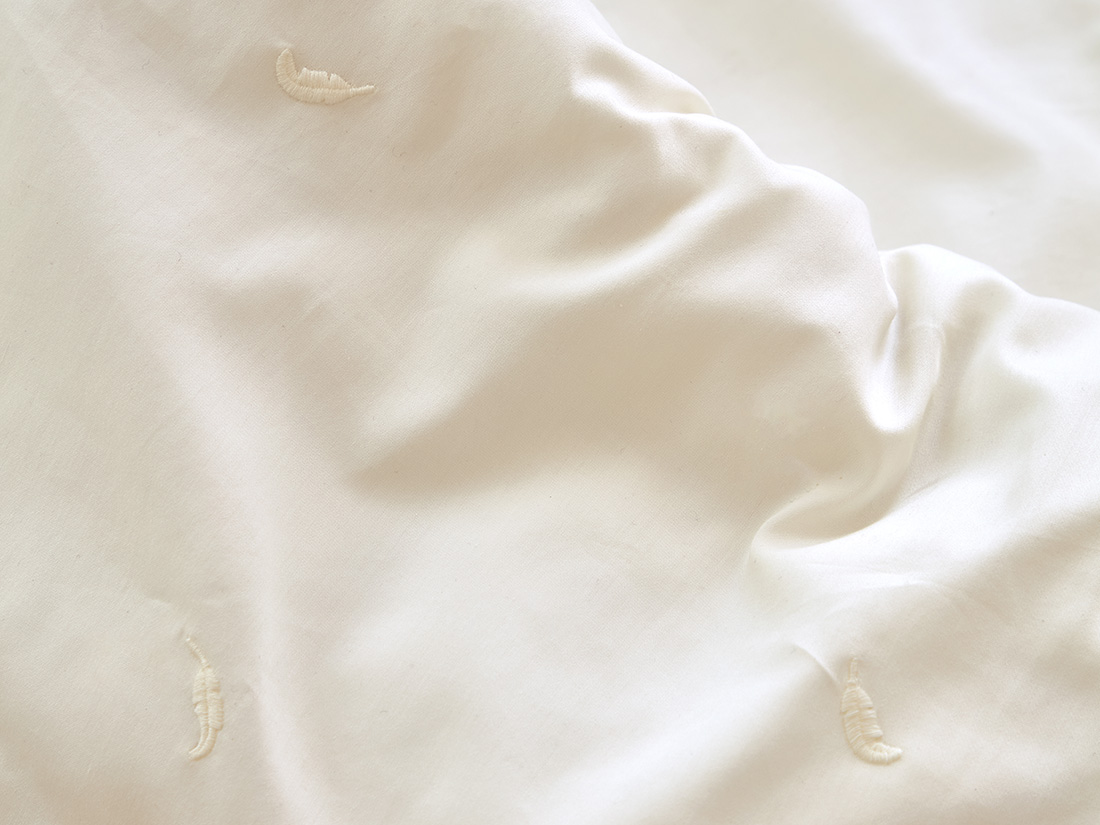 Dekbedovertrek katoen satijn warm white feather