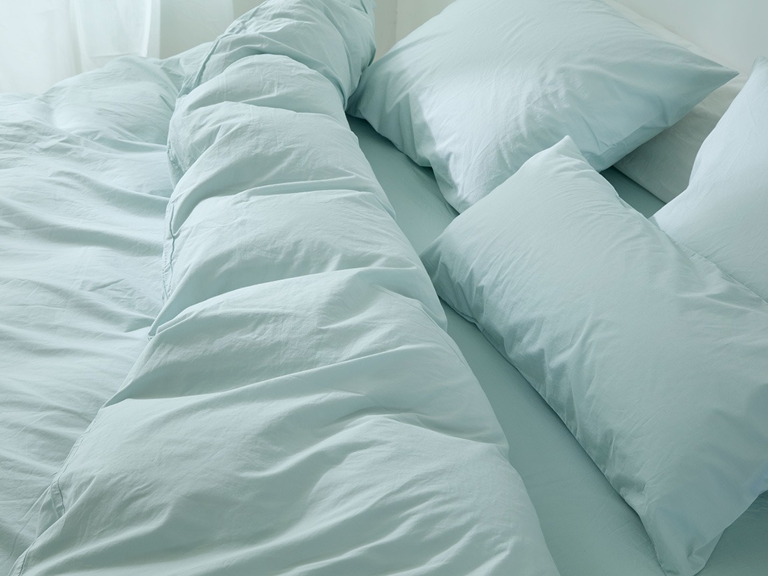 Dekbedovertrek percal katoen playful aqua