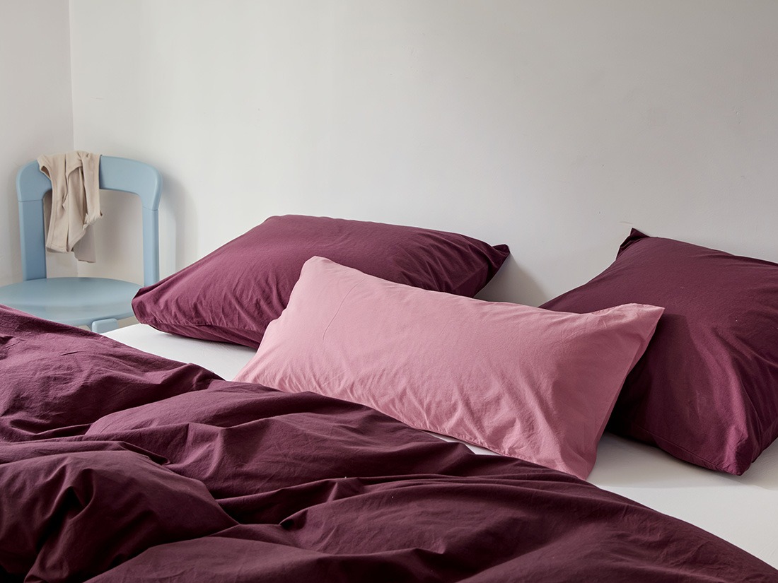 Dekbedovertrek percal katoen plum paradise